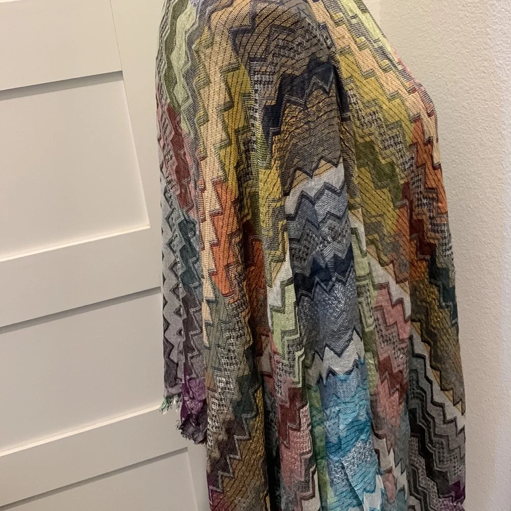 Woven Heart Multicolored Oversized Scarf/Wrap